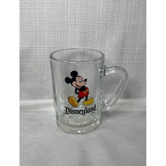 Disney Other - Vintage Disneyland Mickey Mouse Glass Mug Clear Beer Stein Souvenir 3.5 inch